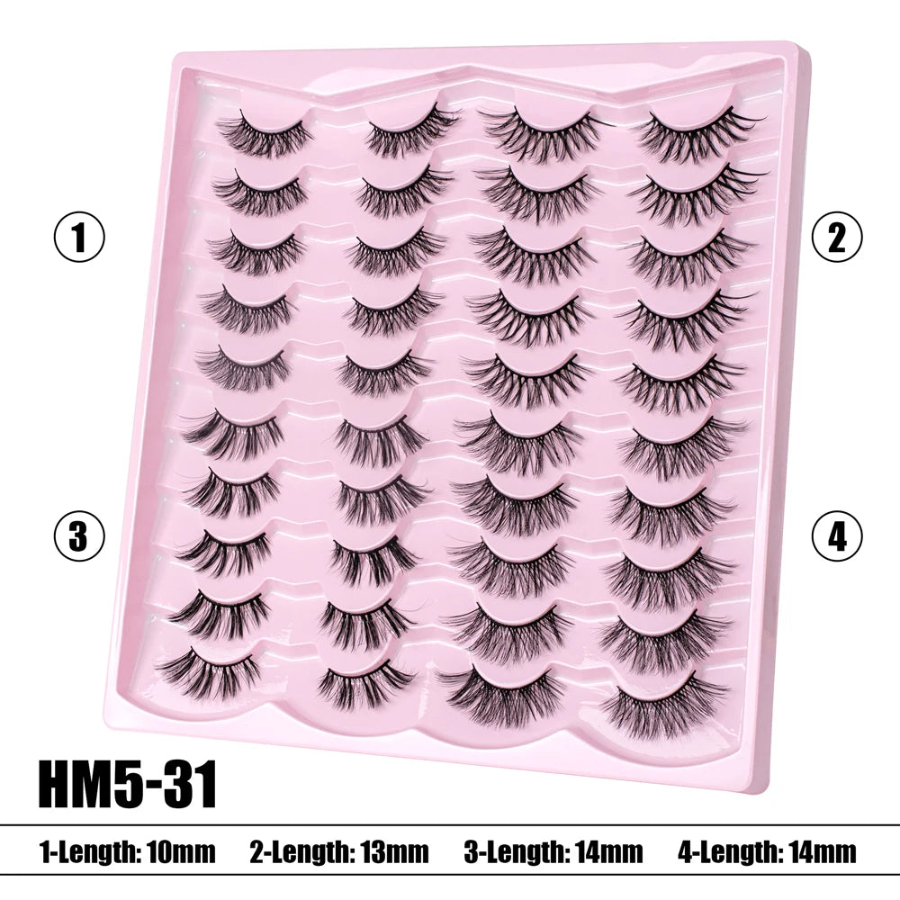2 Style 20 Pairs Eyelash 3D Natural Mink False Eyelashes Makeup Fake Eye Lashes Faux Cilios Make Up Beauty Tools Wholesale