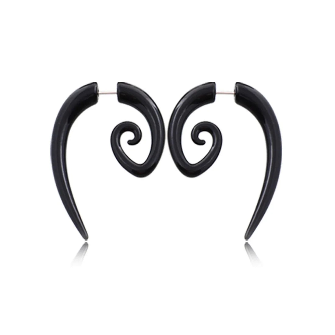 WKOUD 1 Pairs Stainless Steel Punk Black Dangle Earrings For Men Cross Skull Screw Cone Huggie Hoop Long Chain Piercing Hoop Viralgem Store