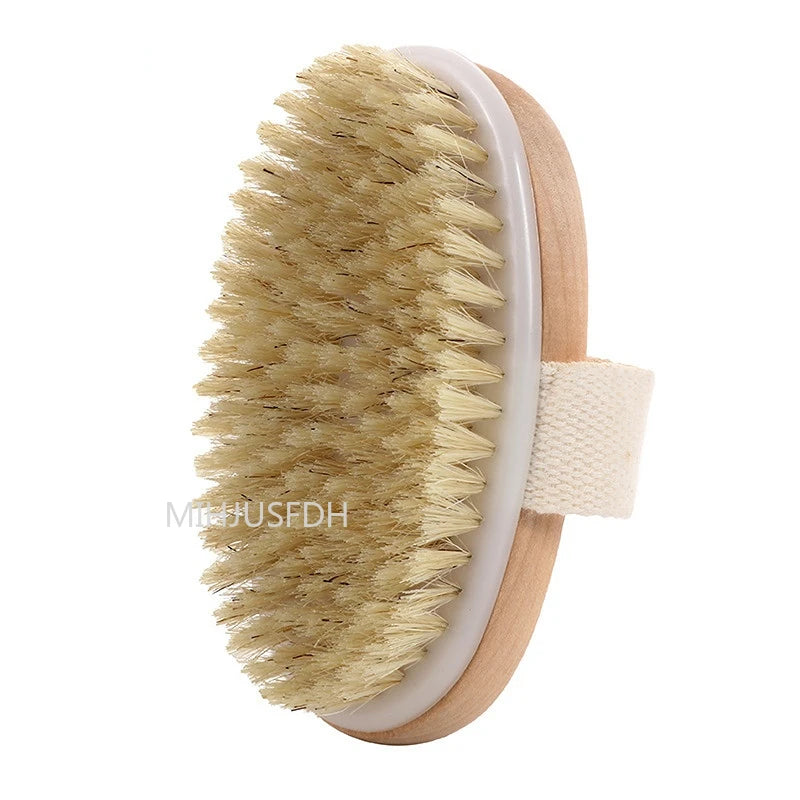 2 In 1 Dry Skin Body Massage Brush Natural Bristle Dead Skin Remover Anti Cellulite Exfoliates Blood Circulation Massage Tools Viralgem Store