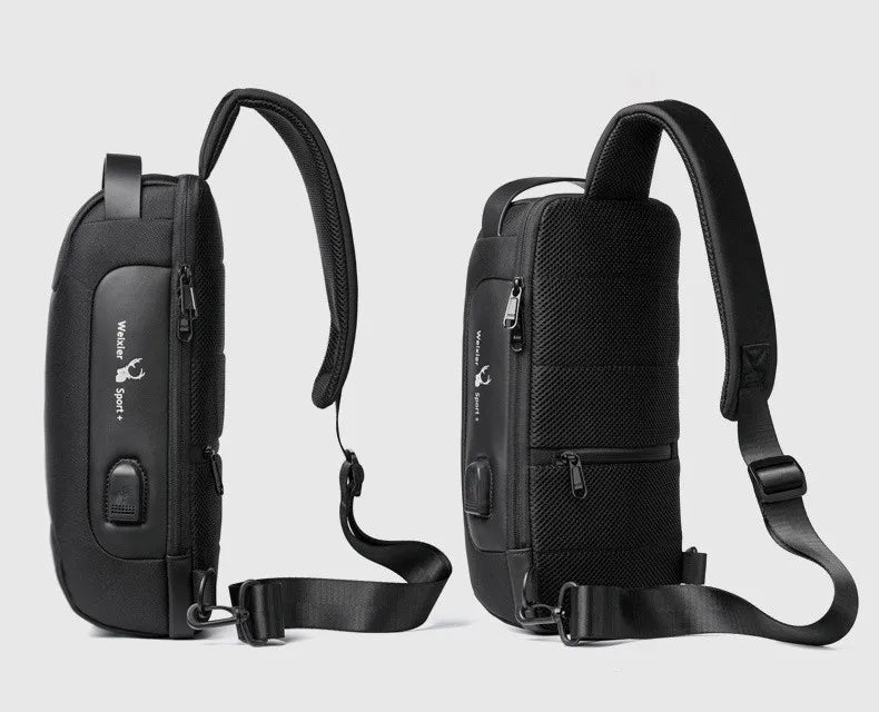 2023 Men's Chest Bag Waterproof Crossbody Bag Multifunction Anti-theft Travel Bags Shoulder Bag Male USB Charging Pouch for Man Viralgem Store