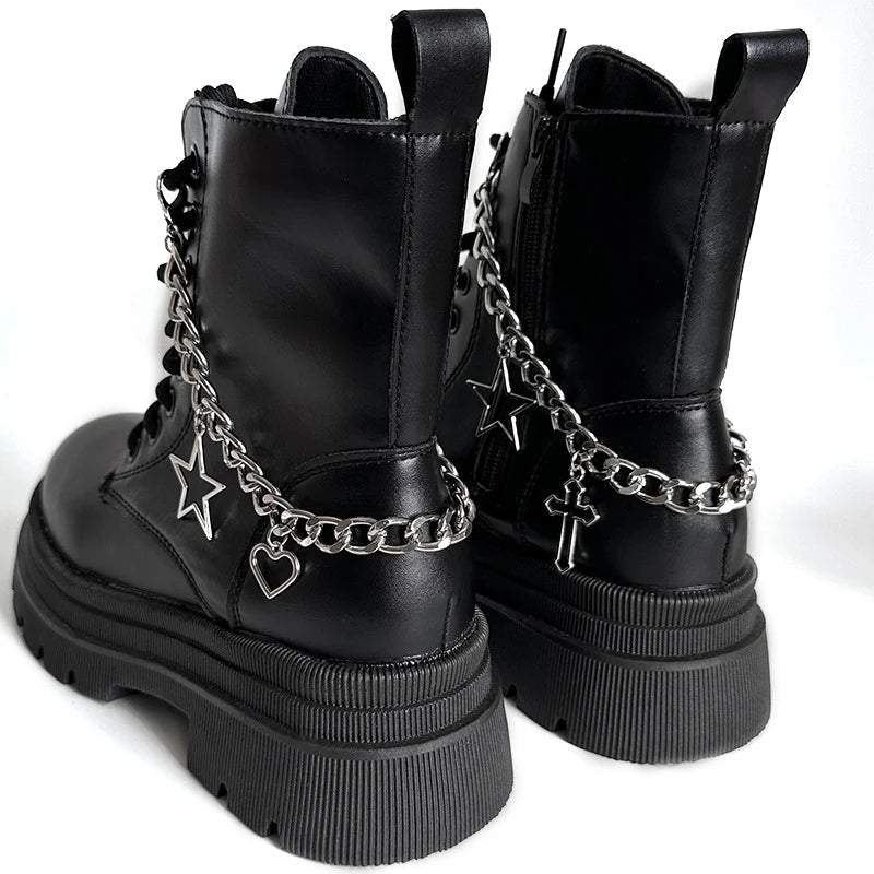 1pc Big Star Charms Chunky Chains Martin Boots Canvas Shoes Buckles Decoration Y2k Hearts Shoes Accessories Harajuku Jewelry Viralgem Store
