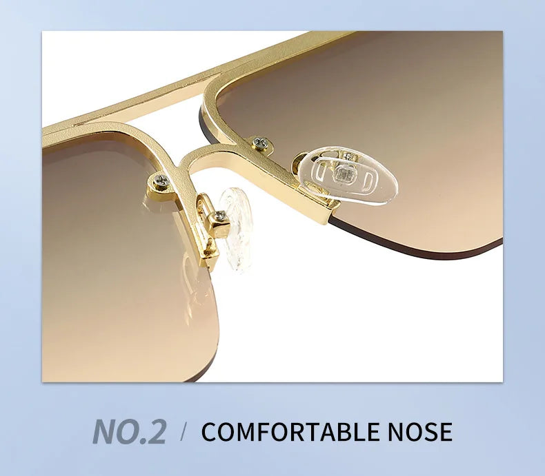 2024 New Square Frame Sunglasses Europe And The United States Fashion Sunglasses Men And Women Half Frame Sunglasses