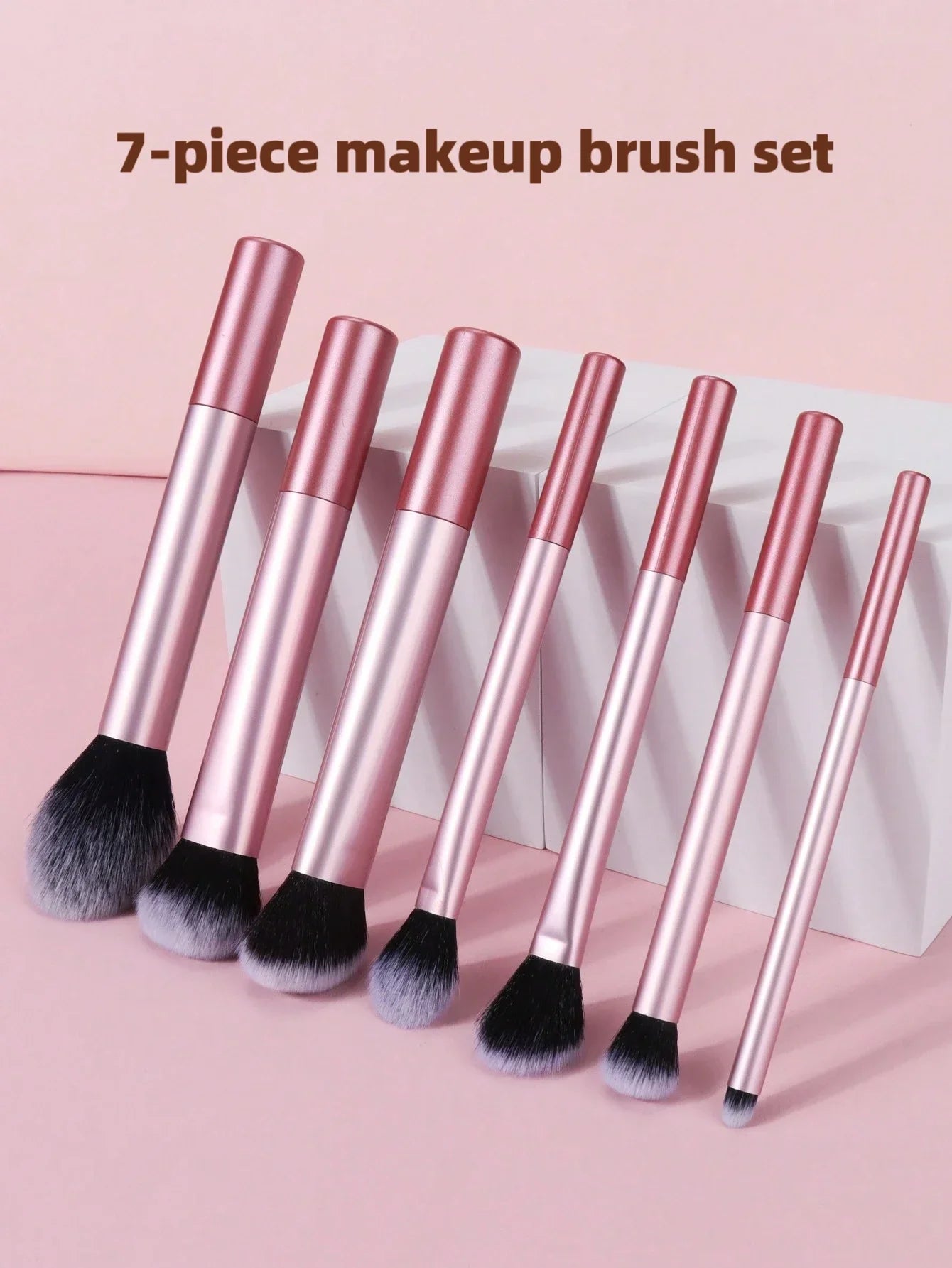 7 Professional Makeup Brush Set, Blush Brush, Loose Powder Brush, Concealer Brush, Eye Shadow Brush, Full Set of Travel Gift Set