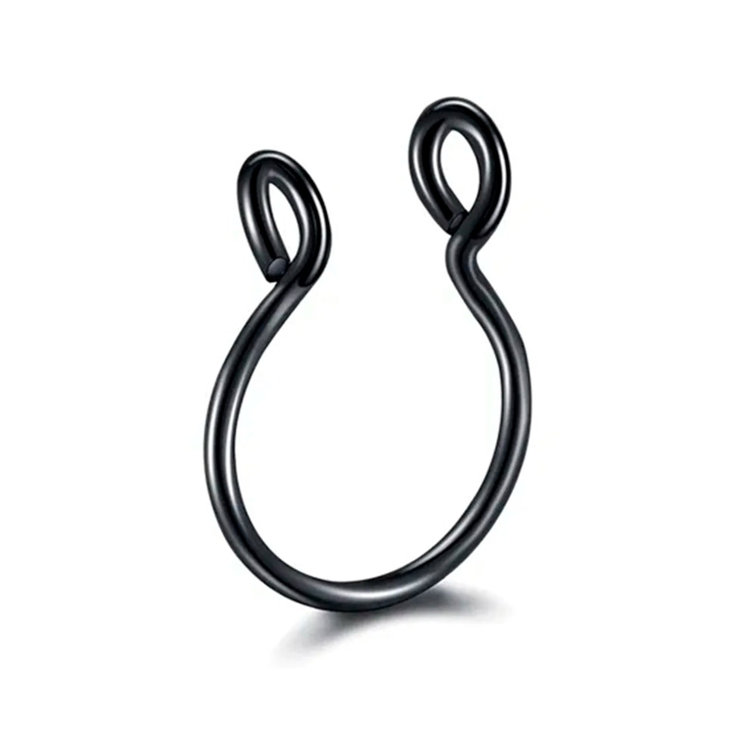 1Pc/5pcs Set Horseshoe Fake Nose Ring false,U Shaped Nath false Septum Rings,316L Stainless Steel Fake Nose Piercing,Non Pircing