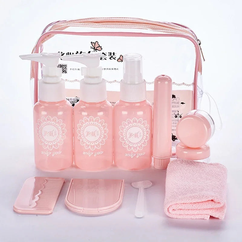 10 pc/Set Travel Mini Makeup Cosmetic Face Cream Bottles Plastic Transparent Empty Make Up Container Travel Accessories