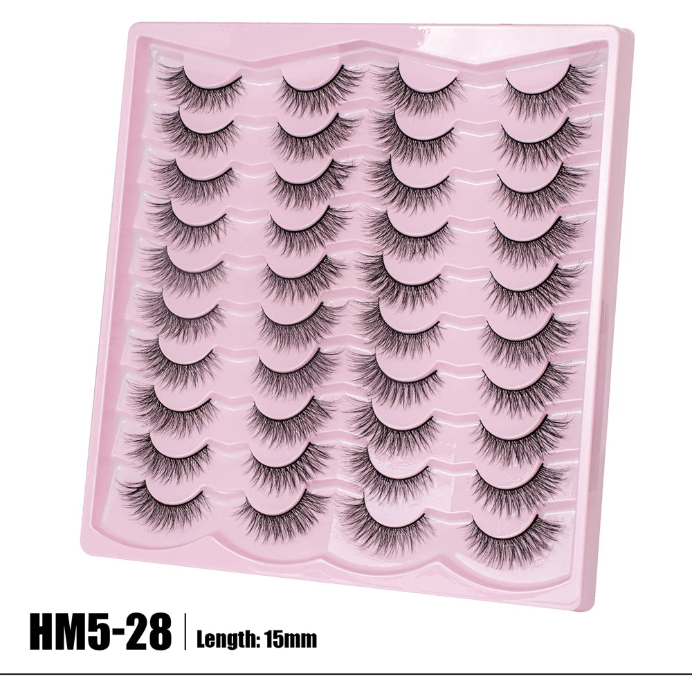2 Style 20 Pairs Eyelash 3D Natural Mink False Eyelashes Makeup Fake Eye Lashes Faux Cilios Make Up Beauty Tools Wholesale