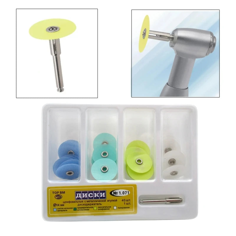 40Pcs/Box Dental Polishing Discs Holding Rod Mandrel Soflex Flexi Disc RA Shank Teeth Whitening Material Dentistry Tools
