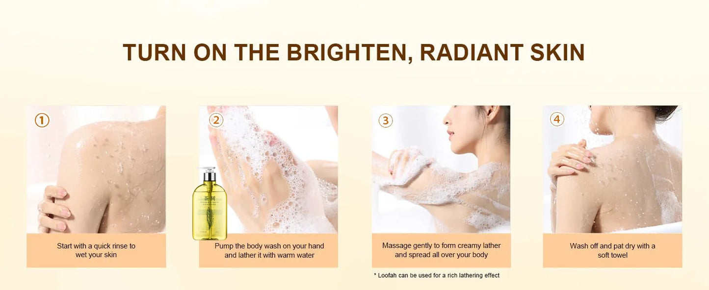 330ml Tea Tree Shower Oil Brightening Body Wash Even Out Skin Tone, Reduce Dark Spots, Skin Radiance, Body Shower Gel Whitening