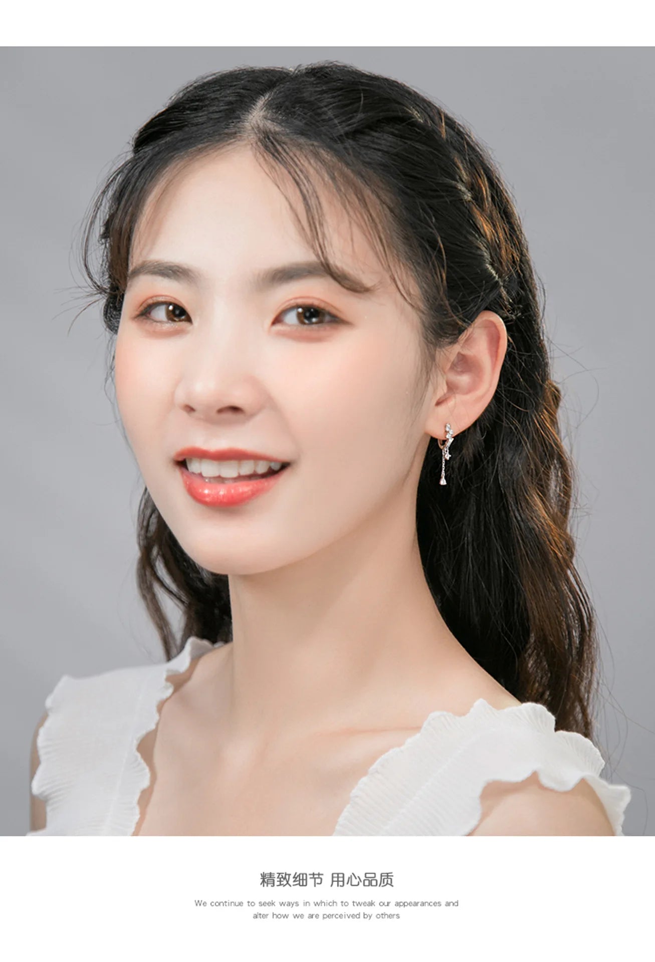 925 Sterling Silver tassel hoop Earrings Temperament Inlaid Zircon for Women Wedding Jewelry Accessories