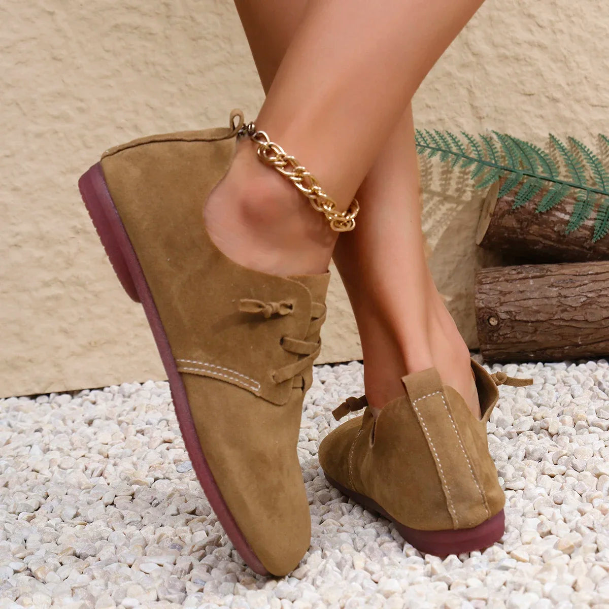 2025 Spring New Women's Flat Shoes Fashion Round Toe Flats Lightweight Lace-up Single Shoes Outdoor Casual Shoes Size 36-43 Viralgem Store