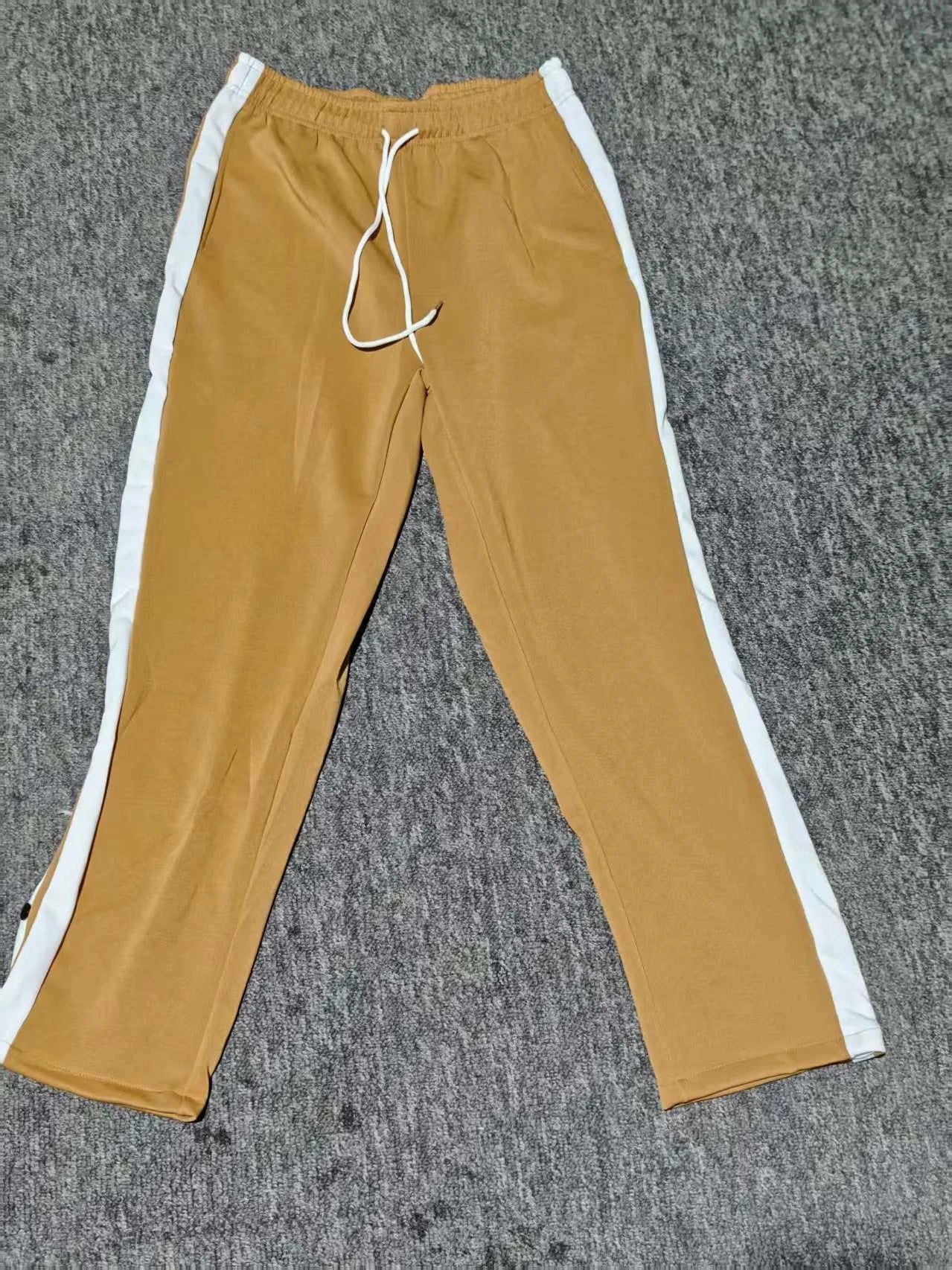 Spring and Autumn New Style men's fashionable high street button-down solid color long pants, casual and relaxed style