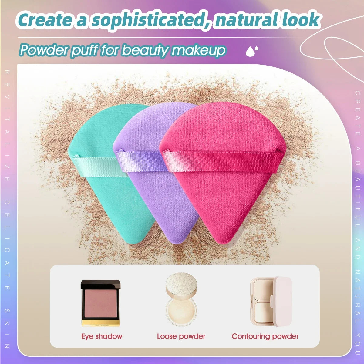 10/20Pcs Triangle Velvet Powder Puff Pizza Flours Mini Face Makeup Sponge Cosmetics Washable Lightweight Makeup Tool