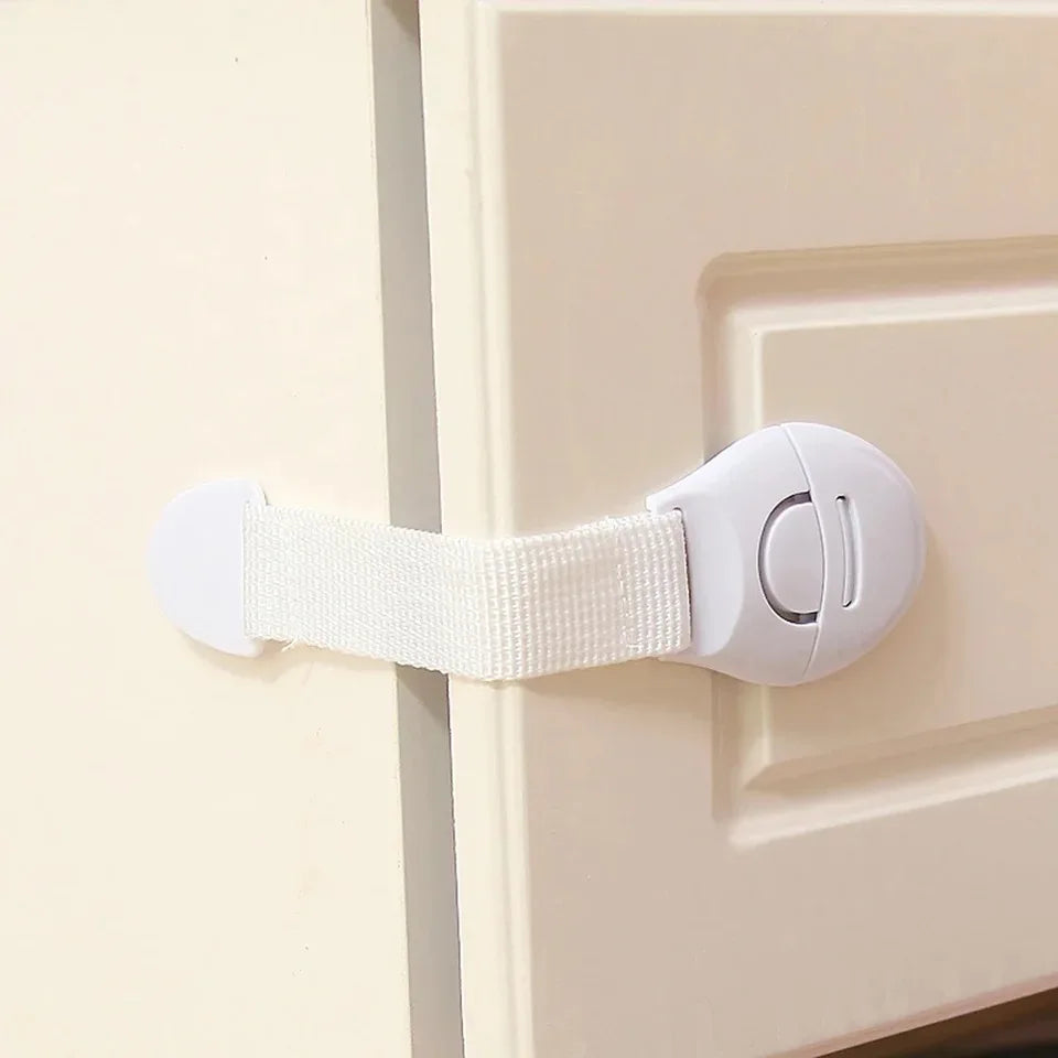 10Pcs Baby Safety Latch Drawer Webbing Safety Lock Multifunctional Protection Cloth Belt Lock Drawer Lock Cabinet Door Locks