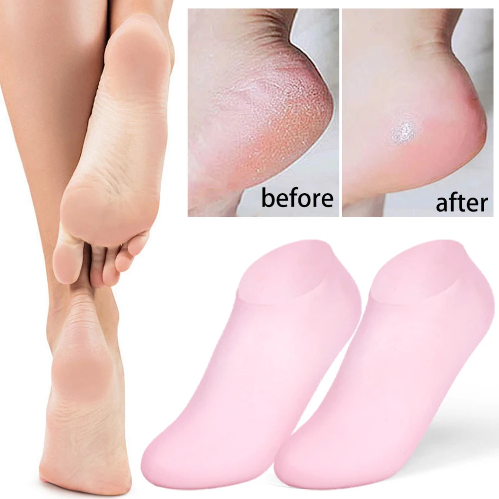 1Pairs Silicone Moisturizing Foot Socks for Dry Cracked Feet Foot Care Socks Spa Pedicure Socks Massage Moisturizing Gel Sock Viralgem Store