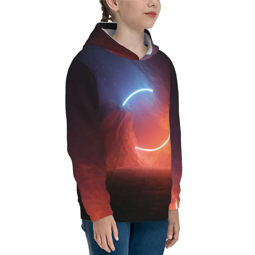 Vintage Harajuku Hoodies Retro DailySporty Cartoon Kids Printed Comfortable Loose Streetwear Letter Autumn Winter Clothes