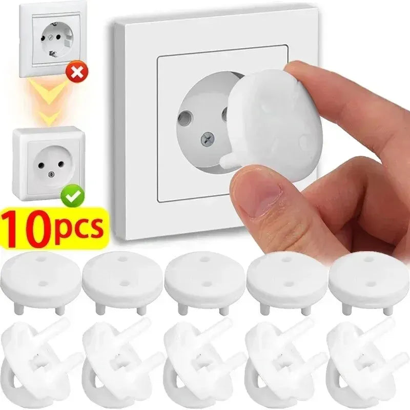 10 Pcs Baby Anti-shock Socket Cover Children's Safety European Regulations Socket Cover Power Supply Safety Cover Power Socket Viralgem Store