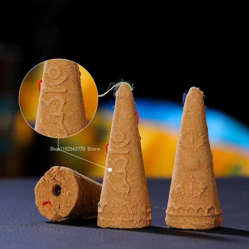 108 Flavor Backflow Tower Incense Granules Tibetan Incense Natural Ritual Buddha Manual Incense Backflow Smoke Appreciation