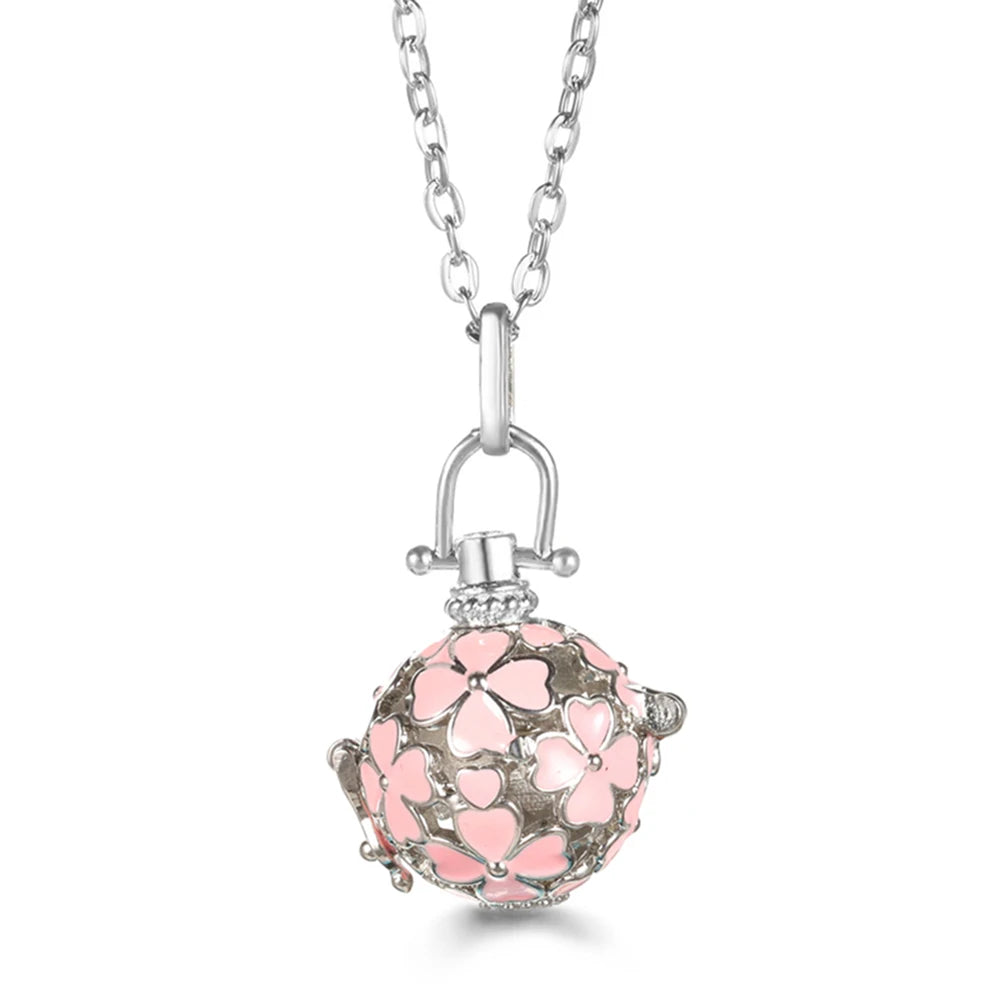 United States Chime Music Ball Woman Caller Essential Oil Necklace Perfume Diffuser Color Footprint Pendant Aromatherapy Jewelry