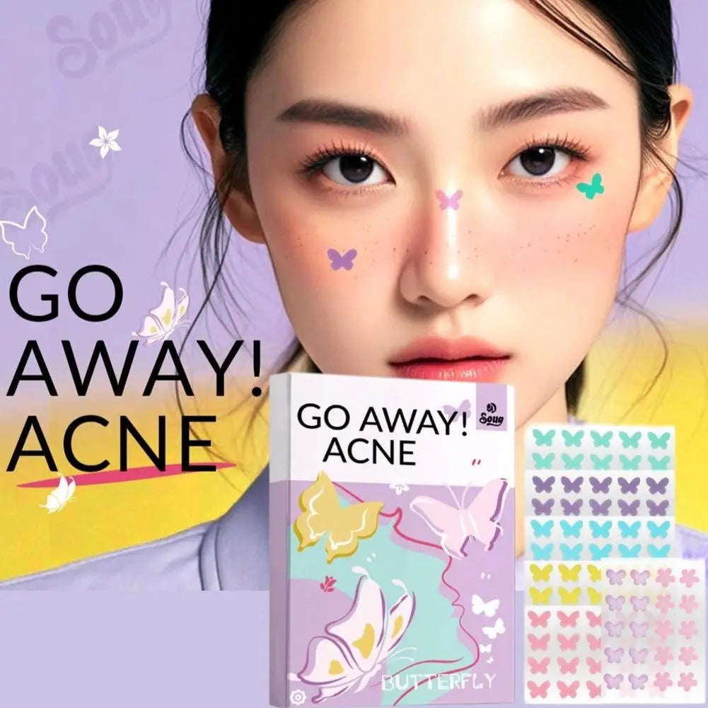 120Pcs Butterfly Shape Acne Pimple Patch Stickers Blemish Spot Concealer Cover 0.1mm Acne Treatment Pimple Remover Skin Care Viralgem Store