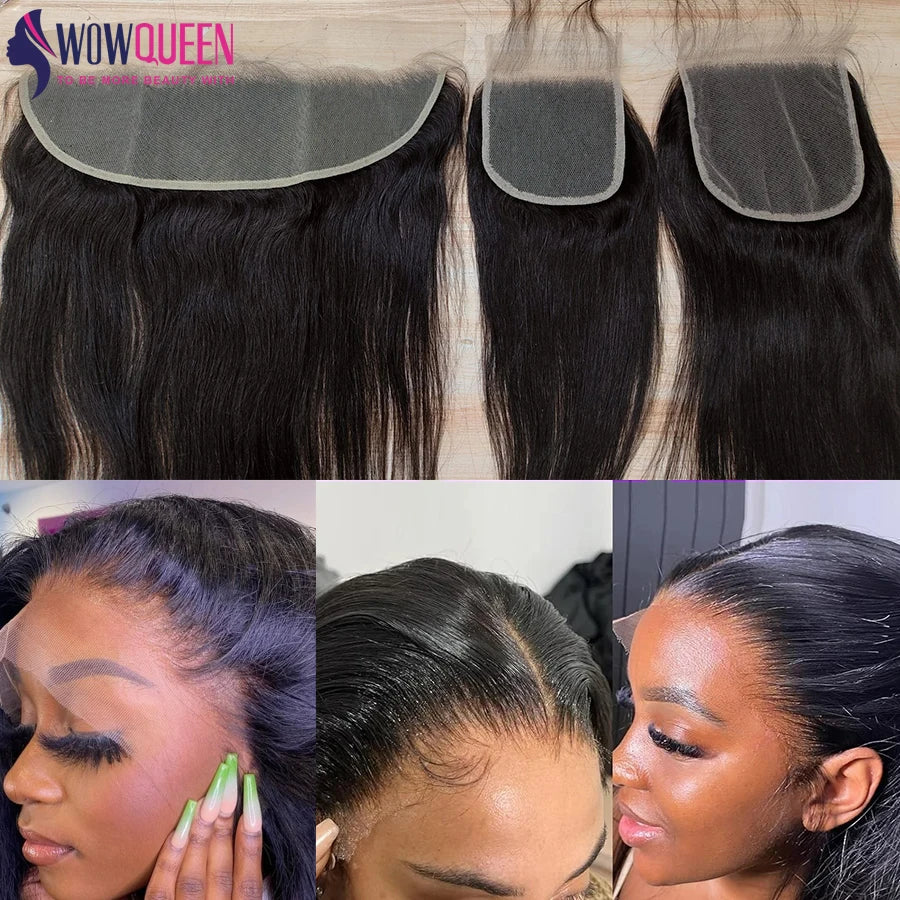 Straight 4x4 5x5 6x6 Lace Closure 2x6 Human Hair Transparent 13x4 13x6 Lace Frontal 100% Human Hair Remy Ear to Ear Full Frontal Viralgem Store