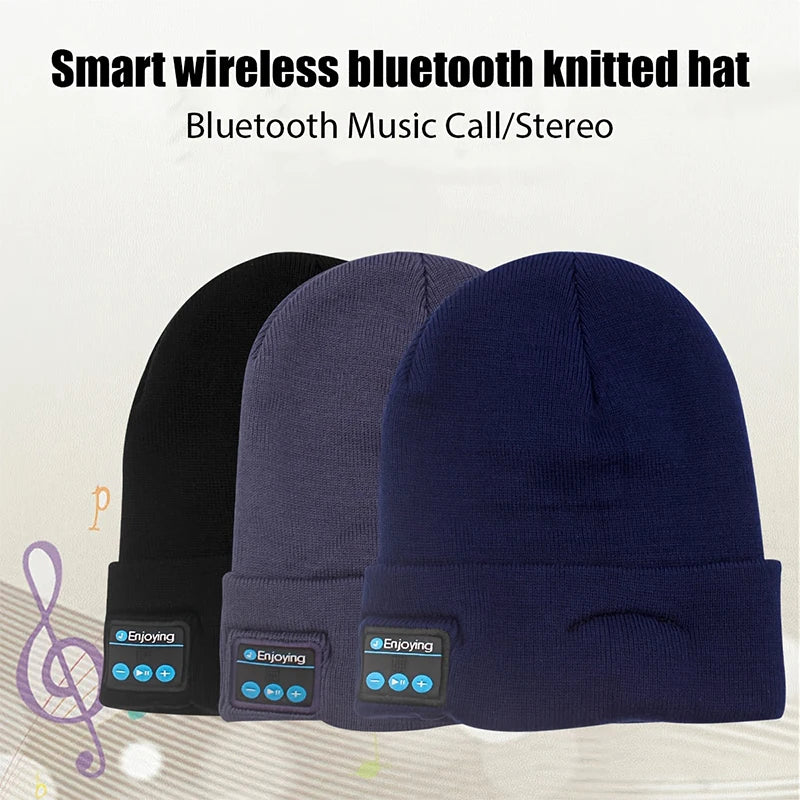 Unisex Bluetooth Headset Winter Hats Knitted Hats For Men Women Outdoor Lining Warm Sports Wireless Headphones Earphones Hats