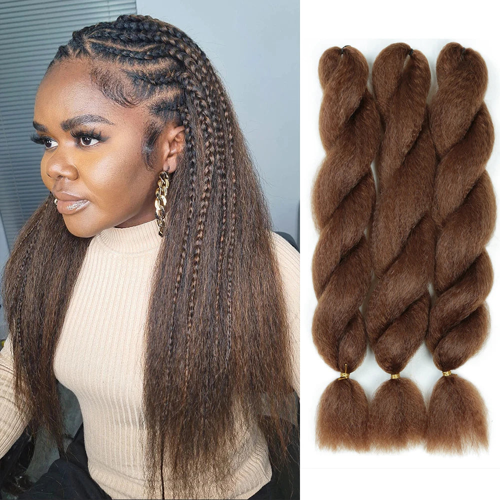 Vixen Crochet Bulk Hair 26 inch Jumbo Synthetic Braiding Hair Fluffy Kinky Straight Crochet Braids Extension Hair Expo City Viralgem Store