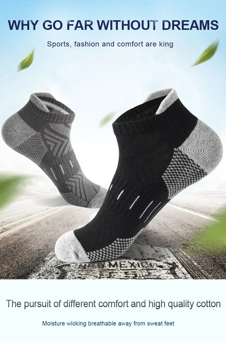 6 Pairs/Lot Men's Sport Socks Breathable Outdoor Running buffer thickenBasketball Socks Cotton Training Short Tube Socks For Men Viralgem Store