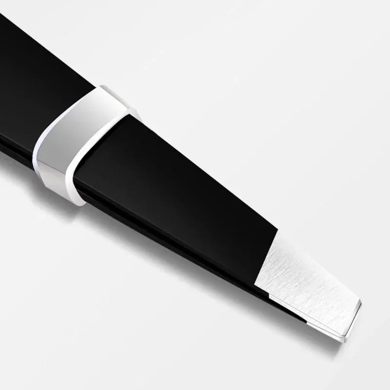 Stainless Steel Black Eyebrow Tweezer with Slant and Flat Point Beauty Tools for Eyelash Tweezer & Ingrown Hair Removal Viralgem Store