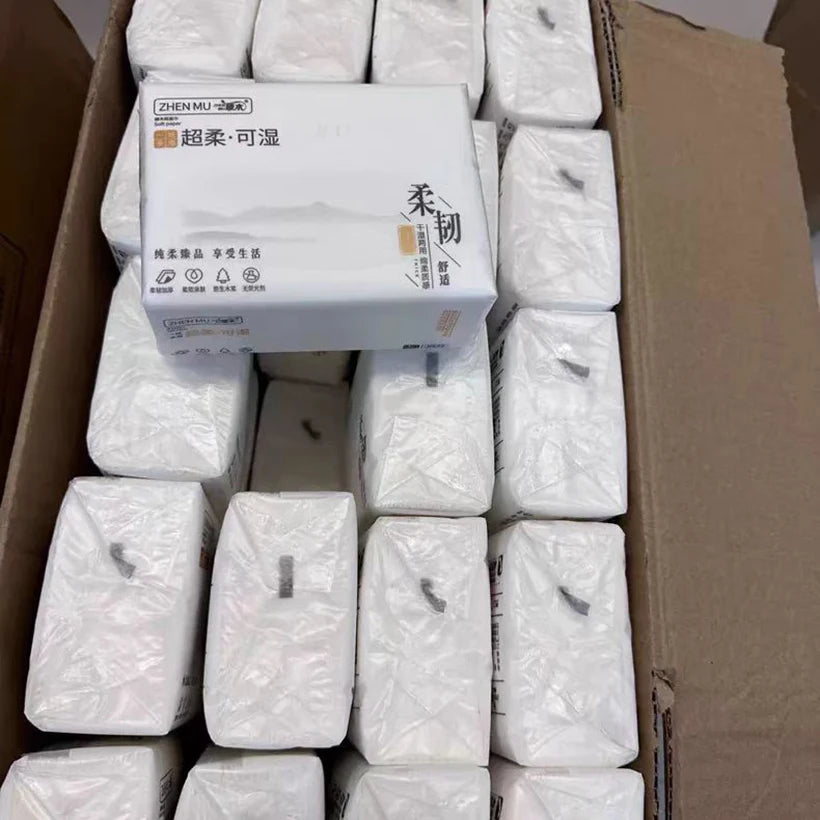 6 Packs Extractable Toilet Paper 5 Layers Thickened Wettable Facial Tissue Kitchen Napkins Handkerchiefs Disposable Tissue Paper
