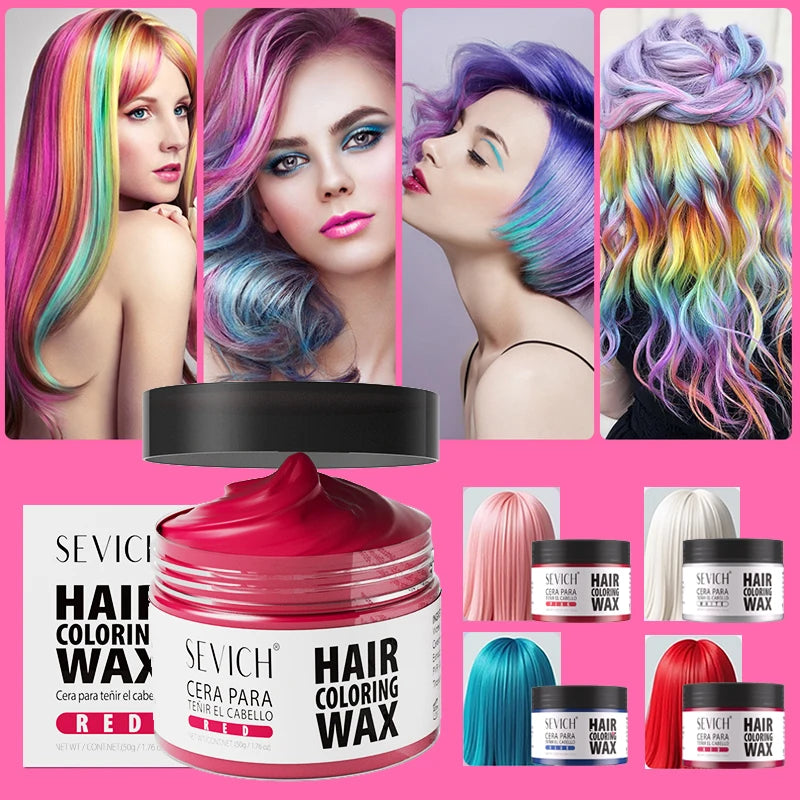 Temporary Hair Color Wax 13 Colors Hair Styling Hair Dyeing Paste Long Lasting Hair Dye Mud Kids Diy Hair Colour Cream Wax 50g Viralgem Store