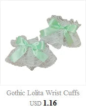 Steampunk Lolita Hand Sleeve Wrist Cuffs Ruffled Floral Lace Elastic Bracelet XX9D Viralgem Store