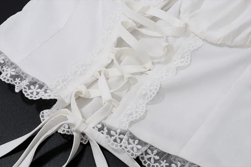 2 Piece Sets Lace Patchwork Beach Holiday Matching Set Outfits Sexy Summer Women Square Neck Crop Top and Long Skirt