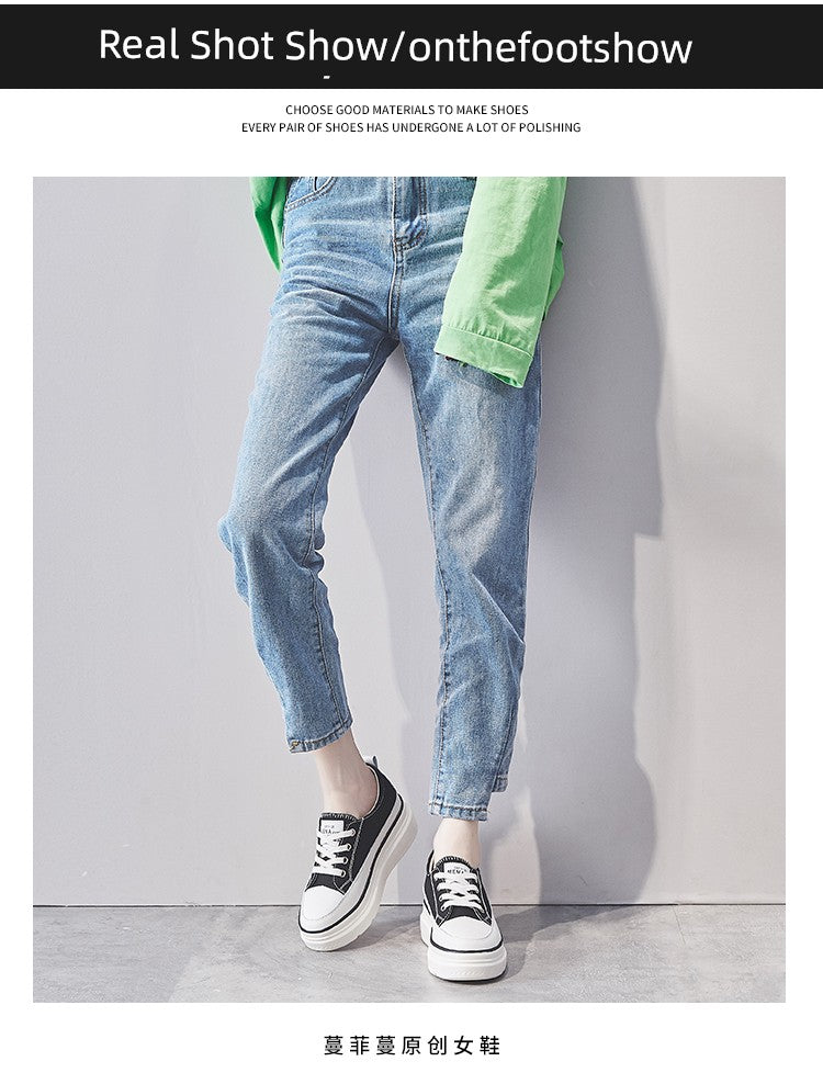 White Shoes Thick Sole Elevator Wild Best Selling Canvas Shoes