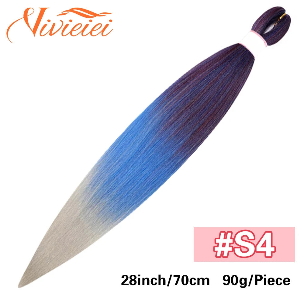 Synthetic Jumbo Braids Hair Extensions 28 Inch Braiding Hair Pre Stretched Orange Green White Blue Red Pink Purple Braids Viralgem Store