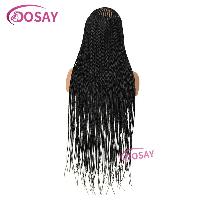 36" Synthetic Full Lace Front Wig Cornrow Braided Wigs for Black Woman Crochet Dreads Box Braided Lace Wig Faux Locs Braids Wigs Viralgem Store
