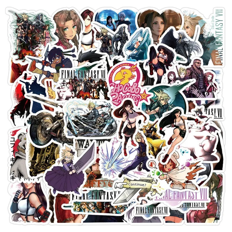 60pcs FINAL FANTASY Cartoon Stickers Suitcase Water Cup Stationery Mobile Phone Car Scooter Laptop Decorative Stickers Viralgem Store