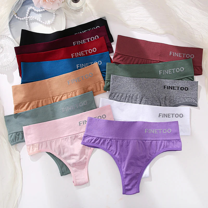 3PCS/Set Women's Panties Sexy Underwear FINETOO Large Size Thong Women Seamless Panties High Waist Girls Thongs M-2XL Viralgem Store