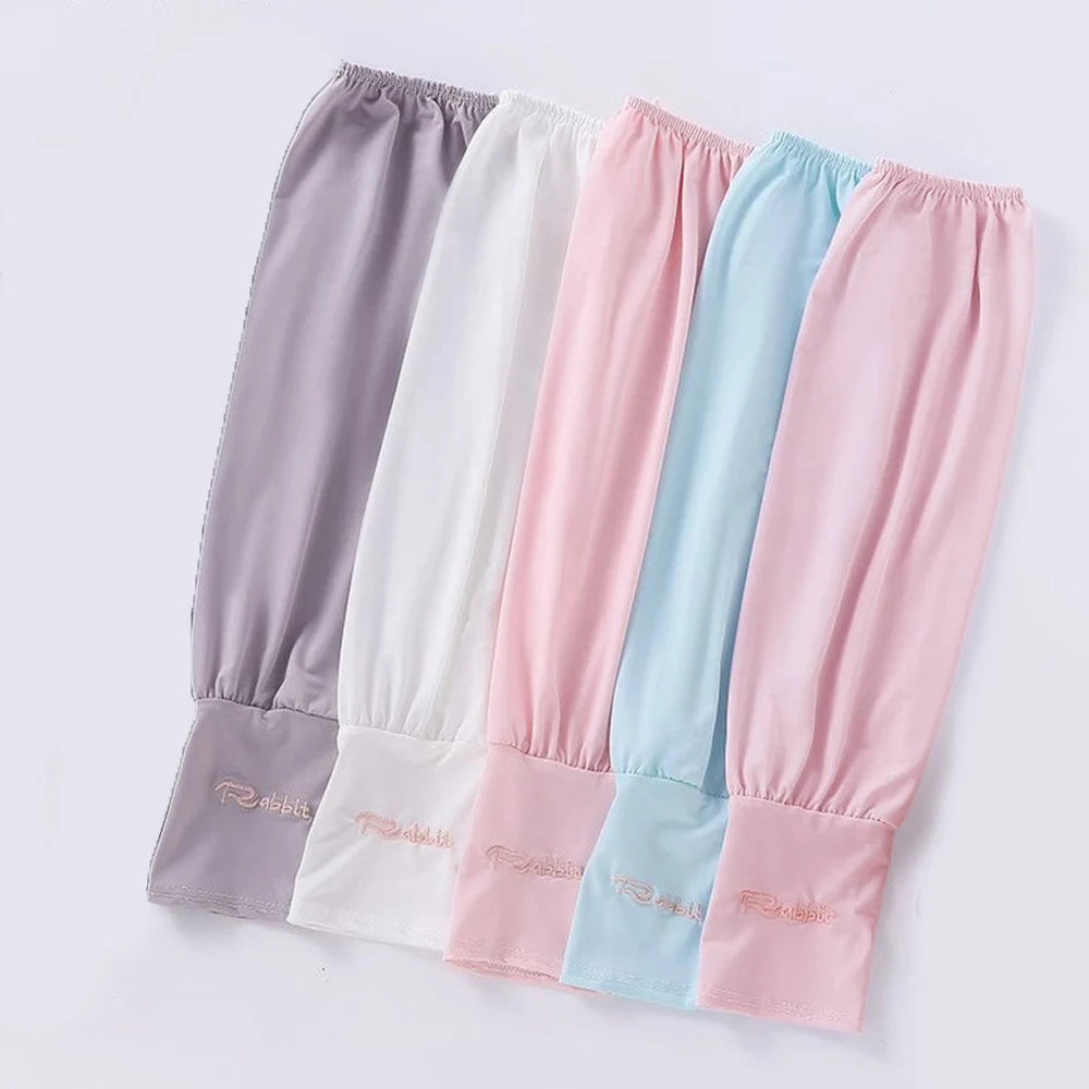 1 Pair Summer Ice Silk Sleeves For Men And Women Outdoor UV Protection Cycling Sleeve Arm Sun Screen Protection Sleeves Loose