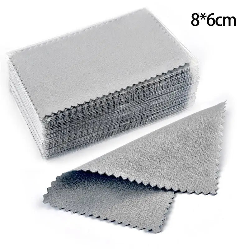 50Pcs Polish Polishing Cloth Silver Color Cleaning Polishing Cloth Soft Clean Wipe Wiping Cloth For Silver Gold Jewelry Tool