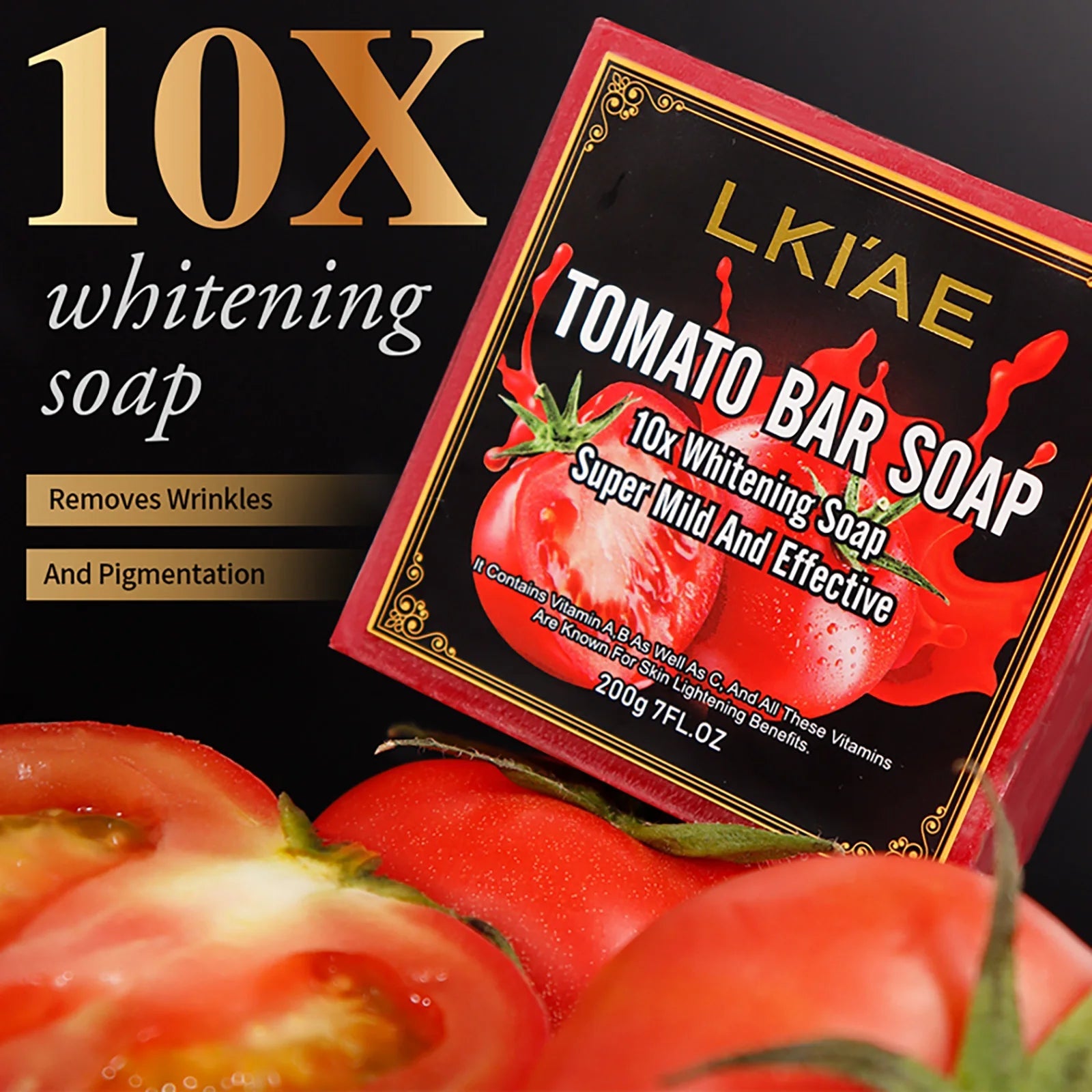 AILKE Organic Tomato Soap Bar, Lightening Skin, Deeply Clean, Exfoliate, Remove Dark Spots, Moisturizing, For Face and Body Viralgem Store