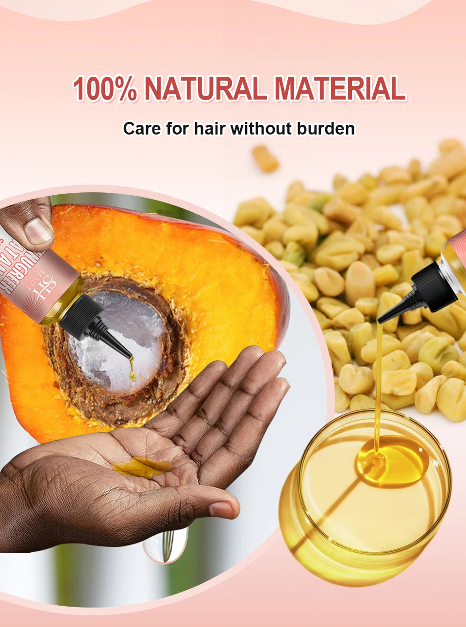 Super 5x Fenugreek Anti-Hair Loss Oil For Man Hair Treatment Fast Regrowth Thicken Oils Scalp Damaged  Repair Care Products Viralgem Store