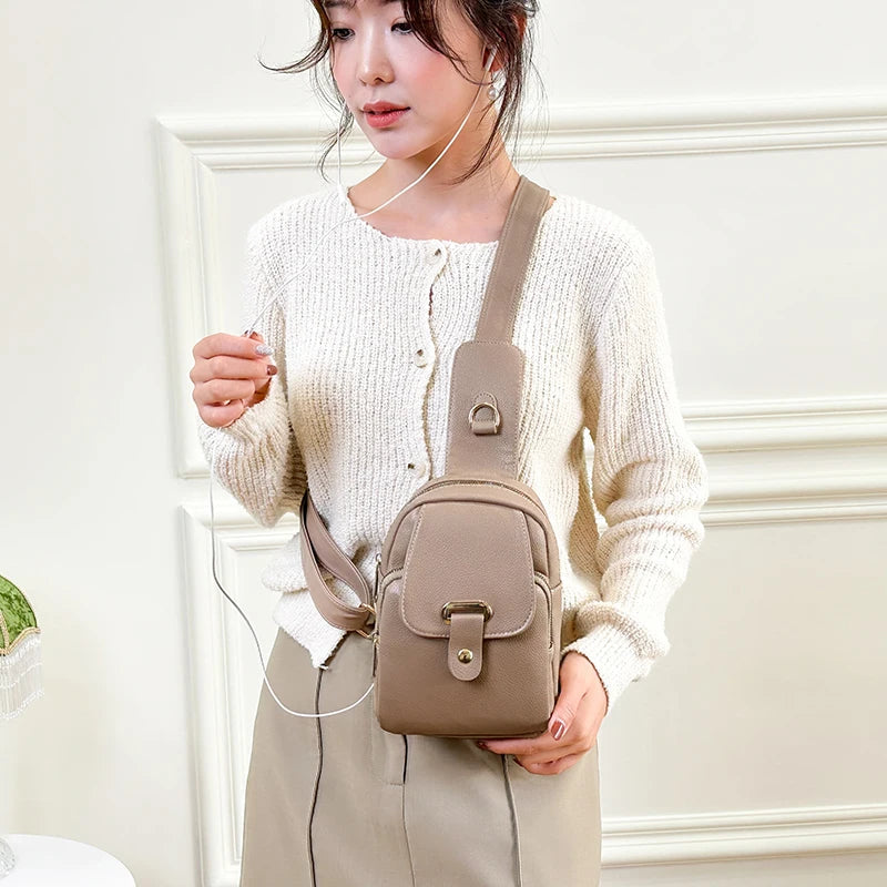 Women Bag Chest Bags Soft PU Leather New Trend Bags Female Crossbody Bag Shoulder Messenger Bags Multiple Pockets Pack Designer Viralgem Store