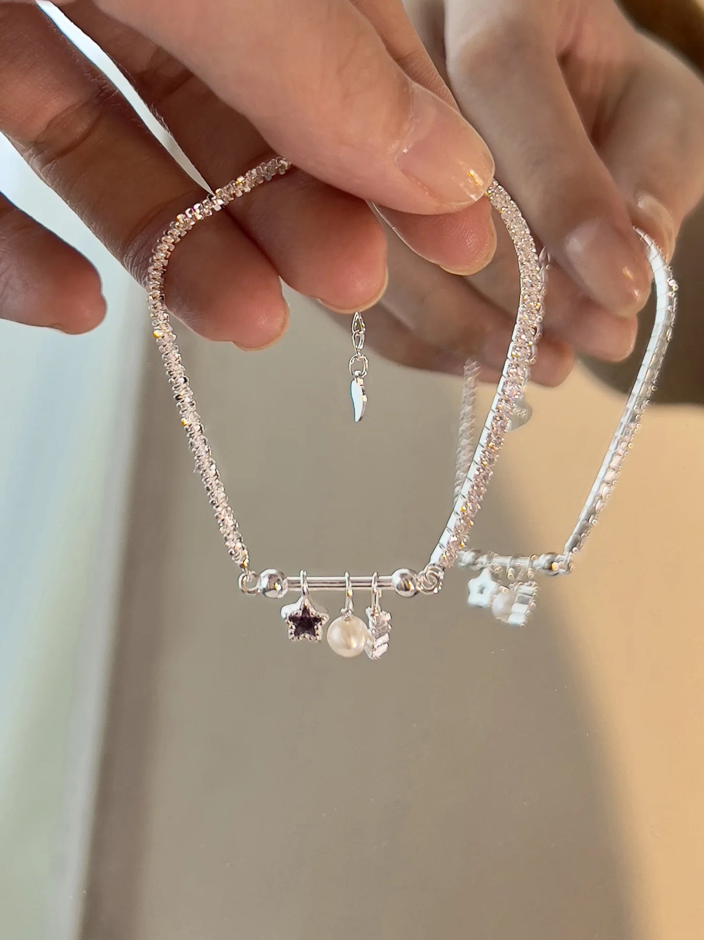 2024 New S925 Sterling Silver Double Layer Pearl Bracelet for Women Girl Design Bead Korean Jewelry Dropshipping Charm Bracelet