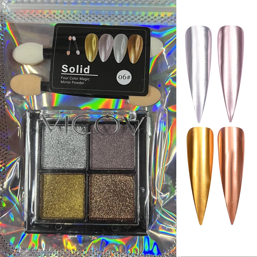 1 Box Mirror Glitter Powder Nail Decoration Metallic Chrome Nail Powder Set Y2K Rubbing Glitter Pigment Flakes Manicure Accessor