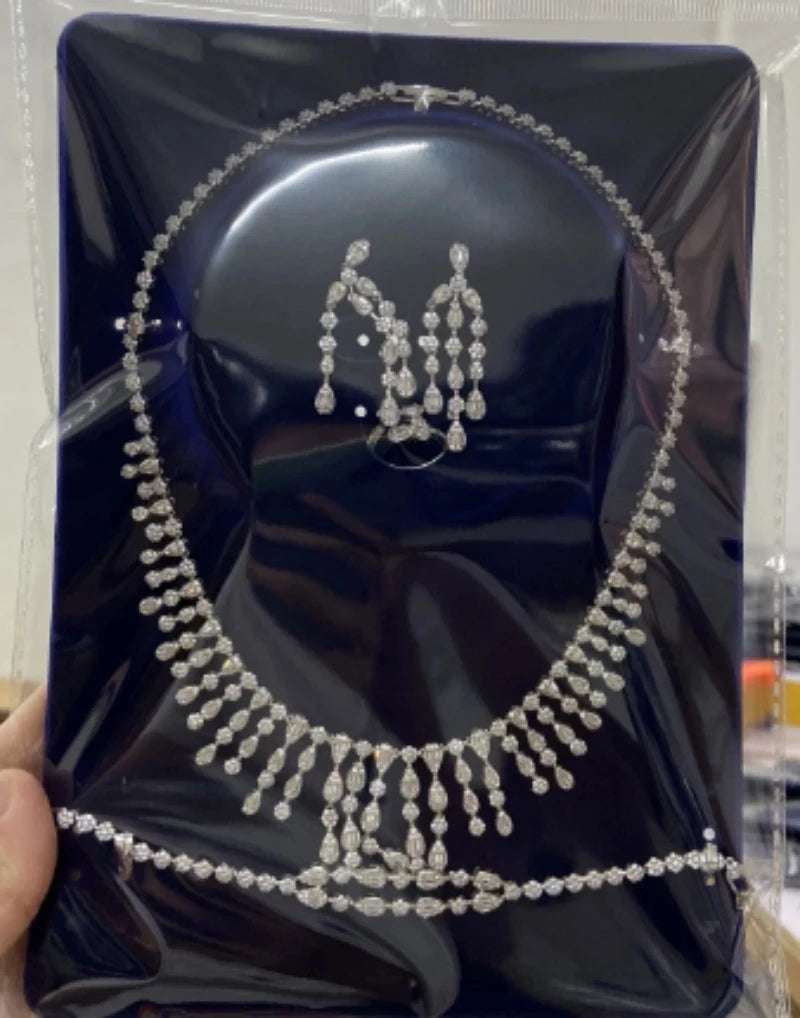 2024 Hot selling 4-piece Bride Wedding Jewelry Set with Cubic Zirconia Dubai Luxury Jewelry Set Viralgem Store