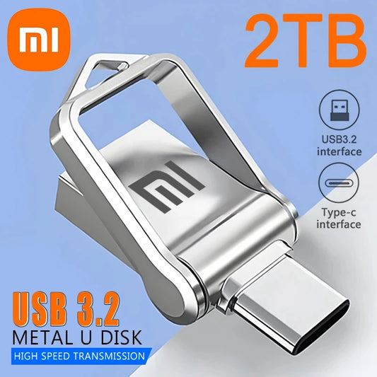 Xiaomi 2TB Usb 3.2 Flash Drive High Speed Type-c Interface Dual-use Flash Memory 512GB 1TB Stick For Phone Windows 11 Computer