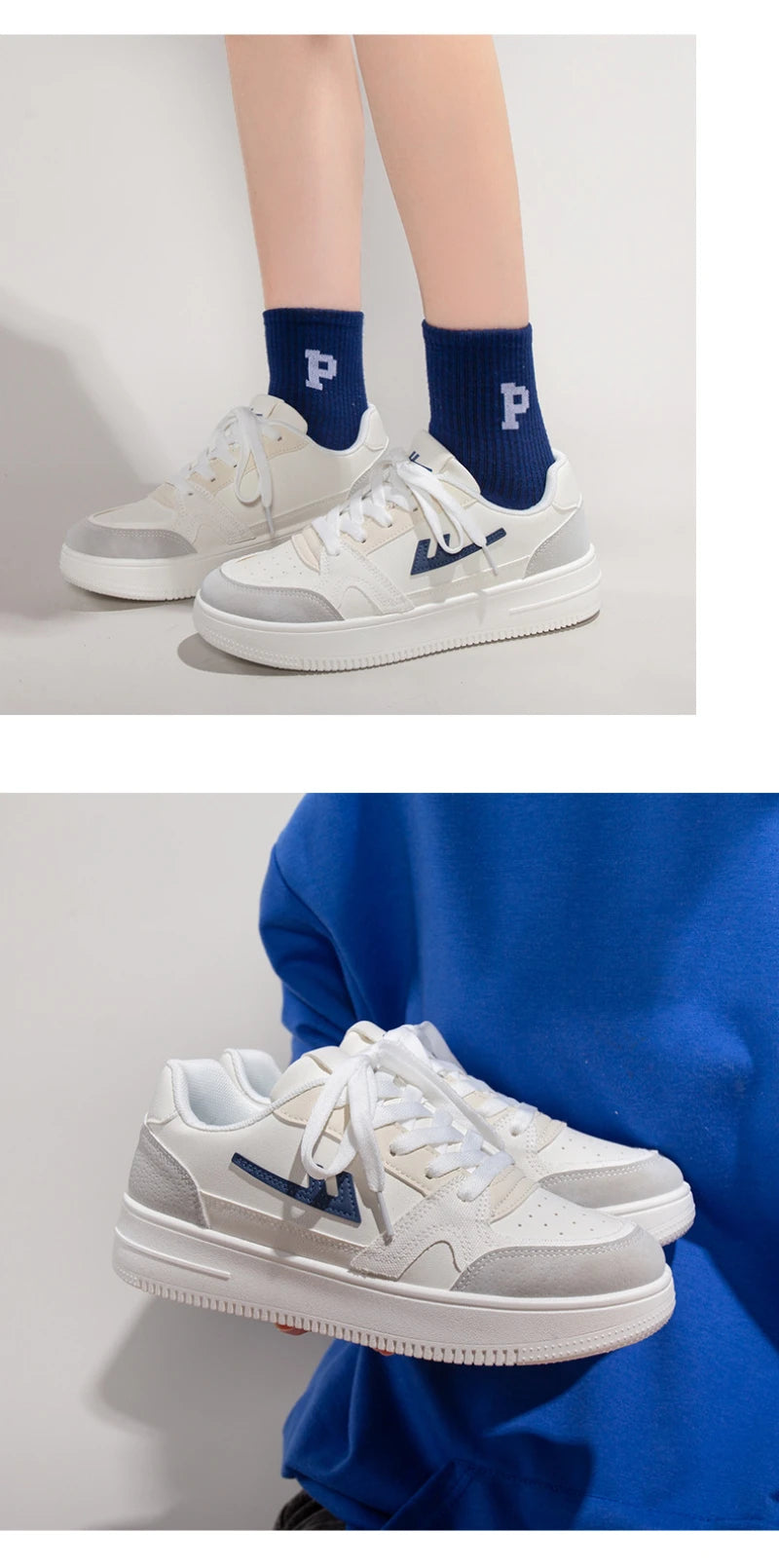 White Shoes For Women's Classic Spring And Autumn New Sports And Casual Trend Women's Shoes Versatile Ins Thick-Soled Shoes