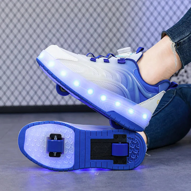 Two Wheels Children's Led Light Roller Skate Shoes For Kids Boys Girls Glowing Sports Luminous Sneakers Skateboard USB Charging Viralgem Store
