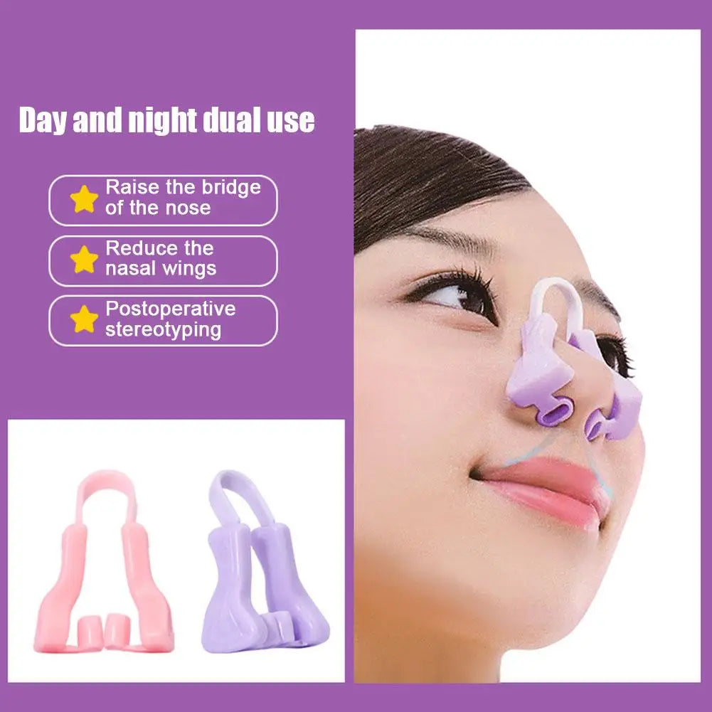 1pc Nose Shaper Clip Day And Night Dual Use Increased Nasal Bridge Soft Silicone Narrow Nose Reduce The Nasal Wing Beauty Tool
