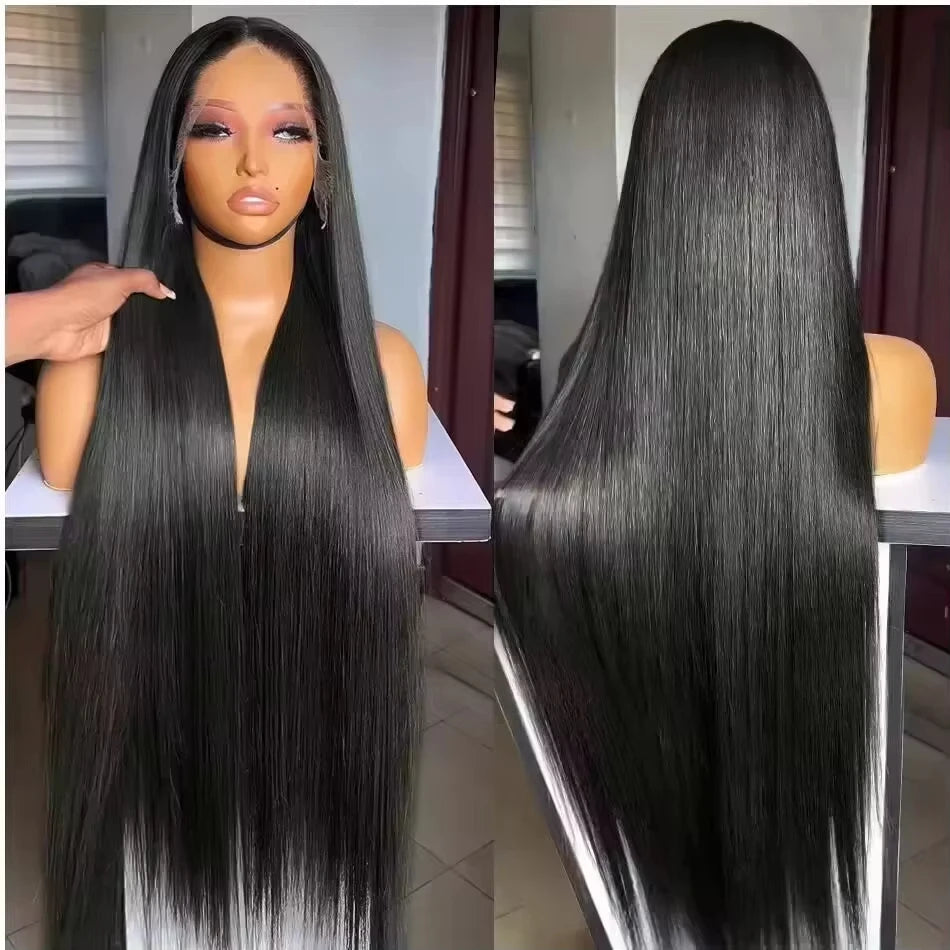 210 Density 38 40 Inch 13x4 13x6 HD Transparent Bone Straight lace front human hair wig Brazilian Human Hair Wigs For Women Viralgem Store